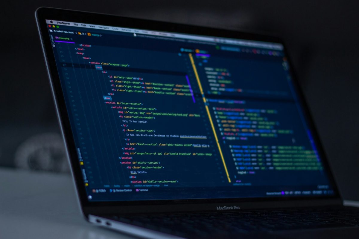 Clean website code on a developer screen